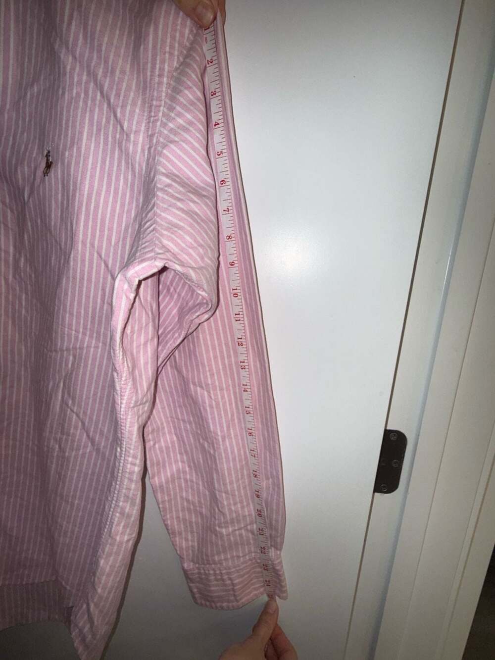 Ralph Lauren Classic Fit Striped Button Down Shirt Pink White - Picture 8 of 8